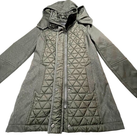 Marc New York Quilted Olive Green Hooded Coat Women's S Small - Picture 6 of 14
